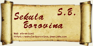 Sekula Borovina vizit kartica